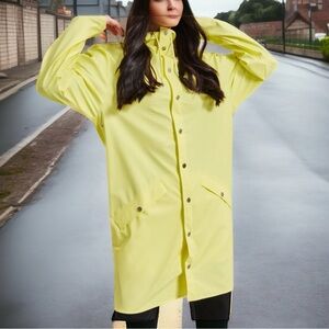 RAINS Yellow Hooded Raincoat (89)